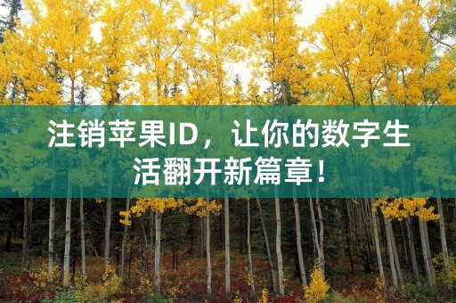 注销苹果ID，让你的数字生活翻开新篇章！