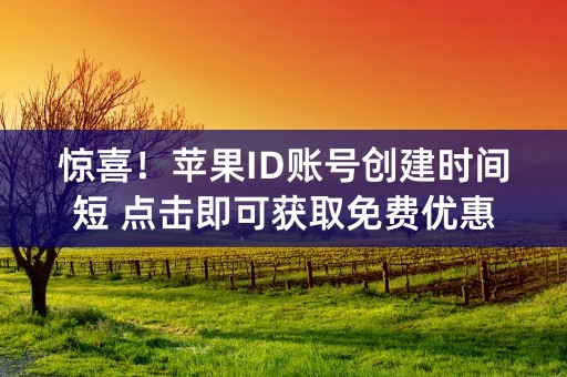 惊喜！苹果ID账号创建时间短 点击即可获取免费优惠！