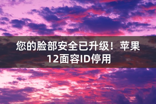 您的脸部安全已升级！苹果12面容ID停用