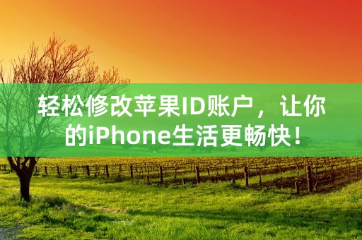 轻松修改苹果ID账户，让你的iPhone生活更畅快！