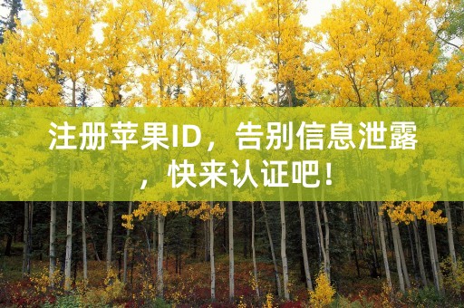 注册苹果ID，告别信息泄露，快来认证吧！