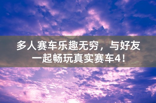 多人赛车乐趣无穷，与好友一起畅玩真实赛车4！