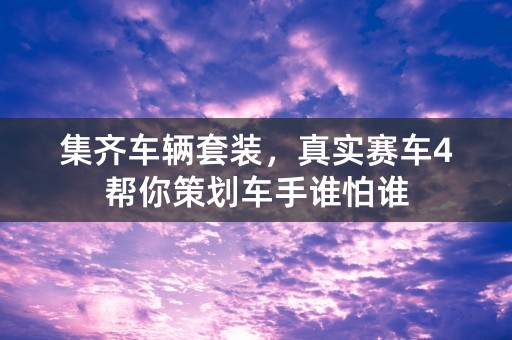 集齐车辆套装，真实赛车4帮你策划车手谁怕谁