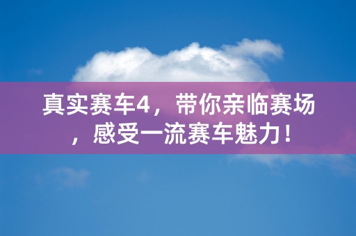 真实赛车4，带你亲临赛场，感受一流赛车魅力！