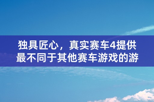 独具匠心，真实赛车4提供最不同于其他赛车游戏的游戏体验