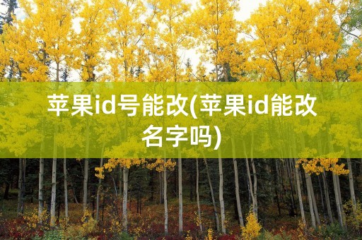 苹果id号能改(苹果id能改名字吗)