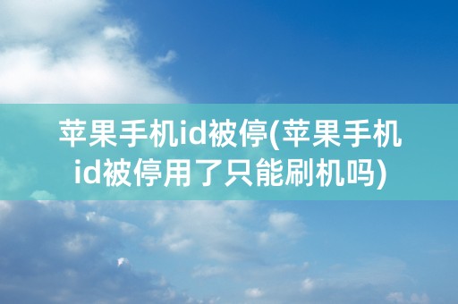 苹果手机id被停(苹果手机id被停用了只能刷机吗)