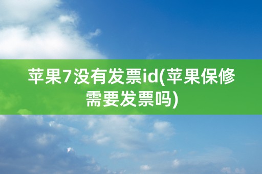 苹果7没有发票id(苹果保修需要发票吗)