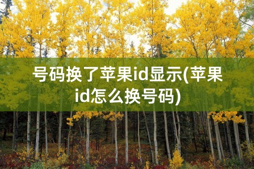 号码换了苹果id显示(苹果id怎么换号码)