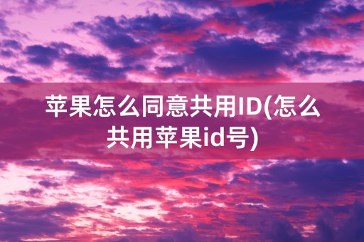 苹果怎么同意共用ID(怎么共用苹果id号)