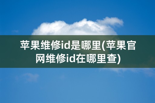 苹果维修id是哪里(苹果官网维修id在哪里查)