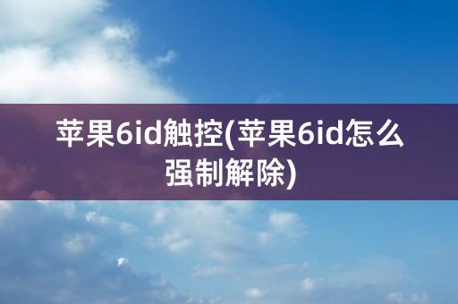 苹果6id触控(苹果6id怎么强制解除)