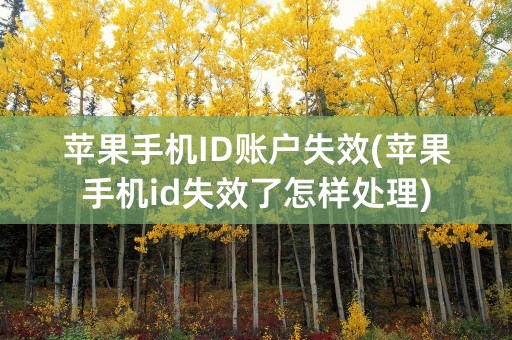 苹果手机ID账户失效(苹果手机id失效了怎样处理)