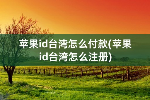 苹果id台湾怎么付款(苹果id台湾怎么注册)