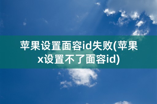 苹果设置面容id失败(苹果x设置不了面容id)