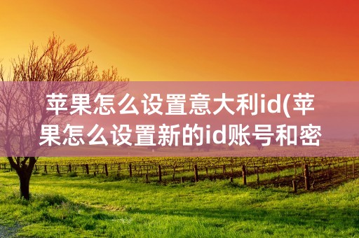 苹果怎么设置意大利id(苹果怎么设置新的id账号和密码)