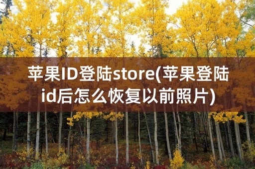 苹果ID登陆store(苹果登陆id后怎么恢复以前照片)