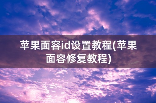 苹果面容id设置教程(苹果面容修复教程)