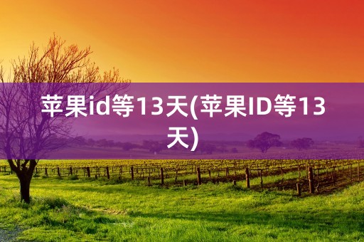 苹果id等13天(苹果ID等13天)