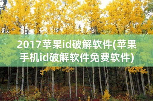 2017苹果id破解软件(苹果手机id破解软件免费软件)