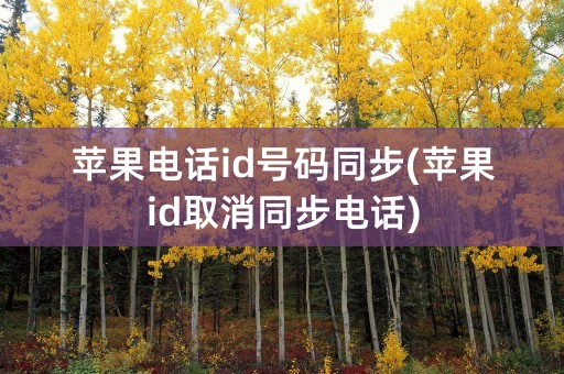 苹果电话id号码同步(苹果id取消同步电话)