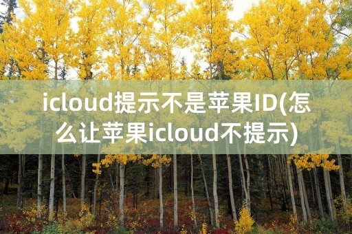 icloud提示不是苹果ID(怎么让苹果icloud不提示)