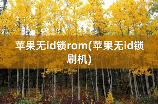 苹果无id锁rom(苹果无id锁刷机)