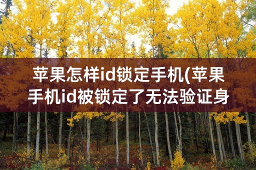 苹果怎样id锁定手机(苹果手机id被锁定了无法验证身份)