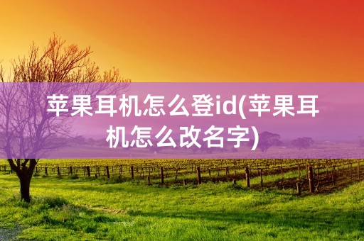 苹果耳机怎么登id(苹果耳机怎么改名字)