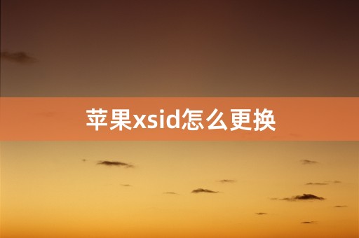 苹果xsid怎么更换