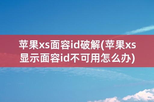 苹果xs面容id破解(苹果xs显示面容id不可用怎么办)