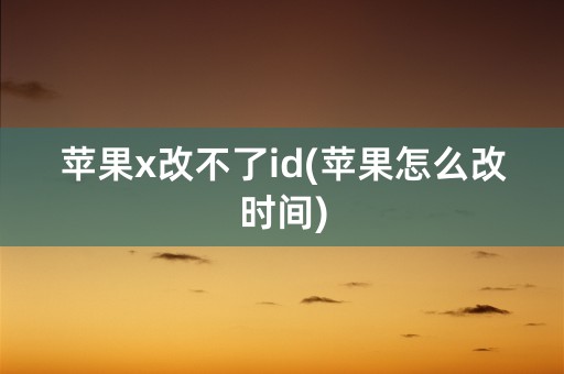 苹果x改不了id(苹果怎么改时间)