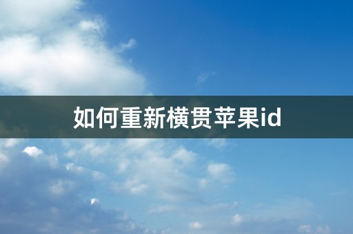 如何重新横贯苹果id