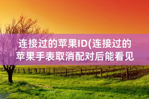 连接过的苹果ID(连接过的苹果手表取消配对后能看见在哪儿吗)