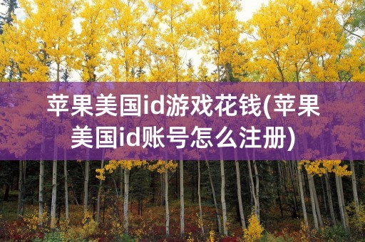 苹果美国id游戏花钱(苹果美国id账号怎么注册)