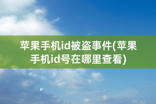 苹果手机id被盗事件(苹果手机id号在哪里查看)