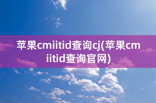 苹果cmiitid查询cj(苹果cmiitid查询官网)