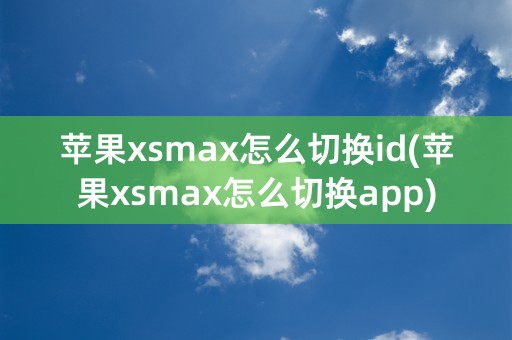 苹果xsmax怎么切换id(苹果xsmax怎么切换app)