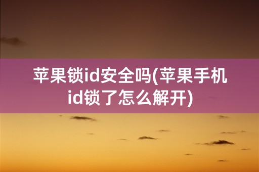 苹果锁id安全吗(苹果手机id锁了怎么解开)