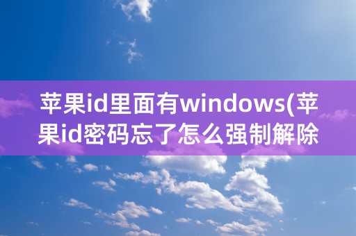 苹果id里面有windows(苹果id密码忘了怎么强制解除)