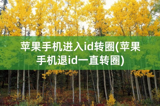 苹果手机进入id转圈(苹果手机退id一直转圈)