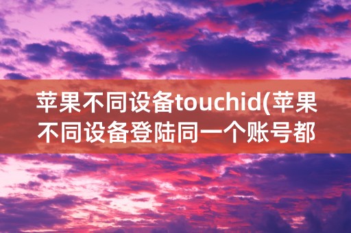 苹果不同设备touchid(苹果不同设备登陆同一个账号都能看到什么)