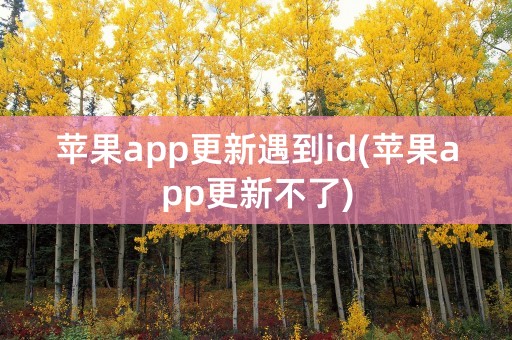 苹果app更新遇到id(苹果app更新不了)