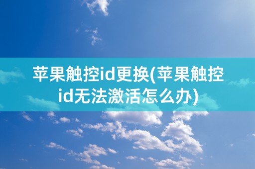 苹果触控id更换(苹果触控id无法激活怎么办)