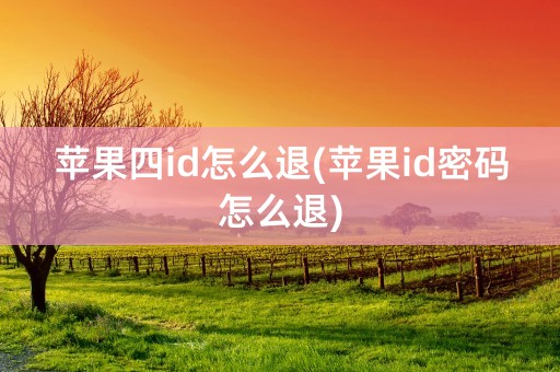 苹果四id怎么退(苹果id密码怎么退)